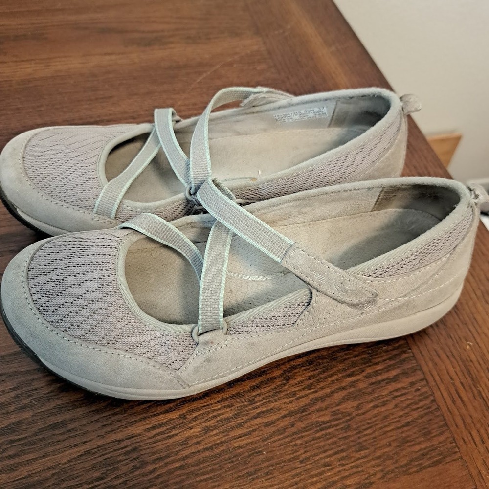 Dansko Honor Grey Suede Mesh Mary Jane Walking Shoes Sneakers Womens 37